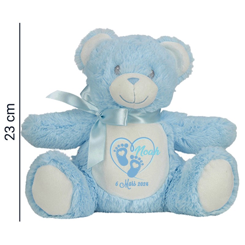 peluche ours bleu personnalisée