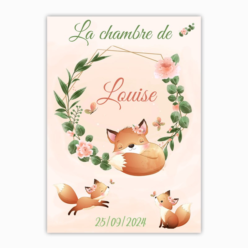 Affiche chambre bébé personnalisée