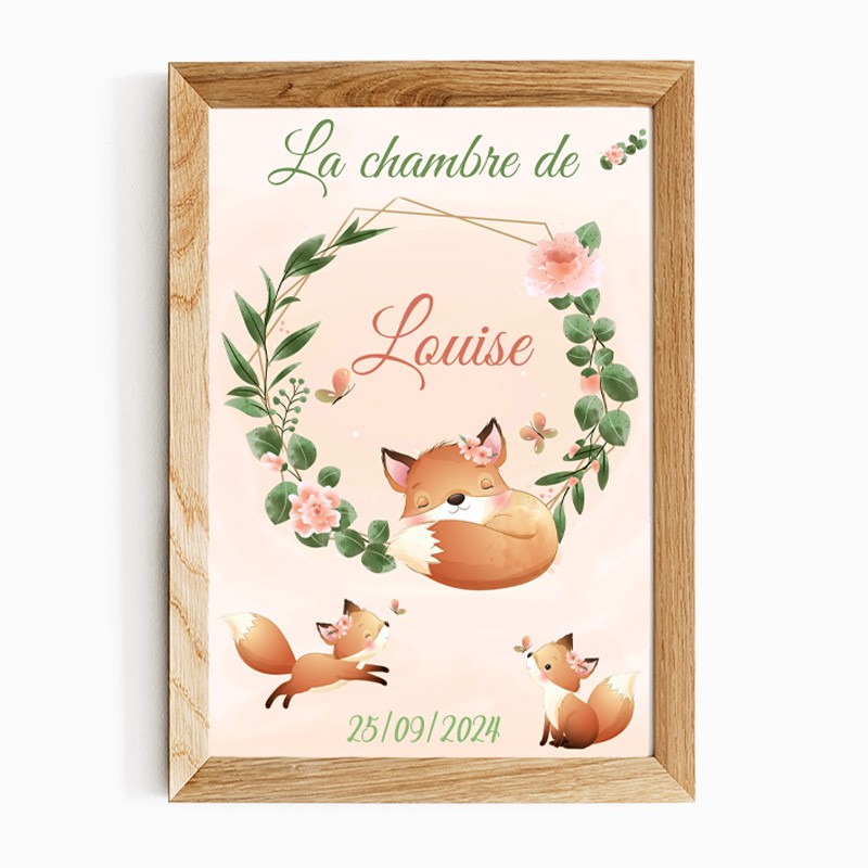 Affiche chambre bébé personnalisée