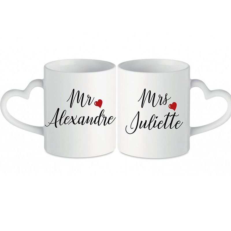 Coffret Duo tasses mug Mr & Mrs - 9,07 €