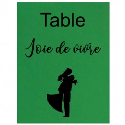 marque table vert mariés